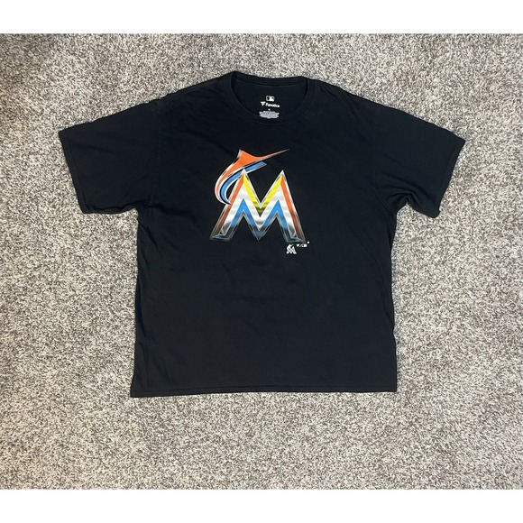 Majestic Other - Majestic Miami Marlins T Shirt Mens Size XL Black Baseball MLB Short Sleeve